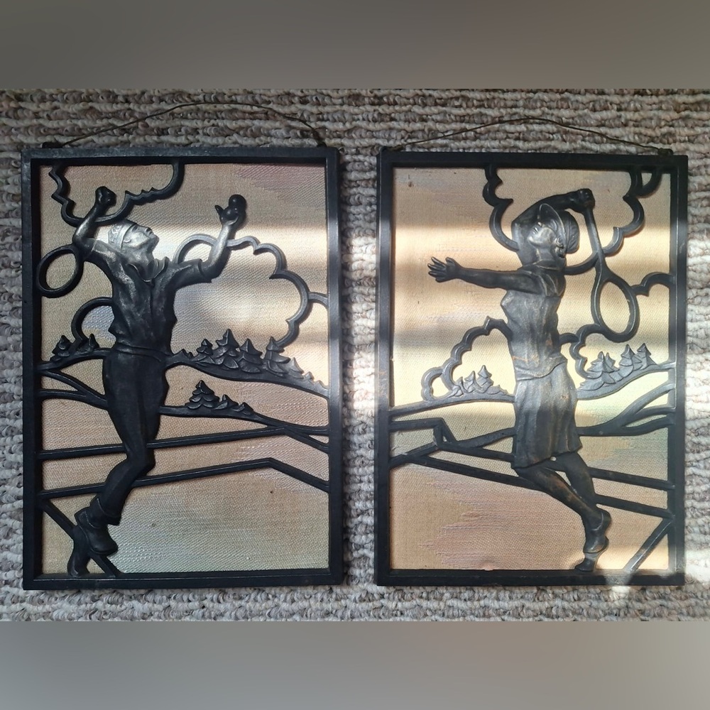 Vintage 1930s Austrian Openwork Bonze Plate  Plaques